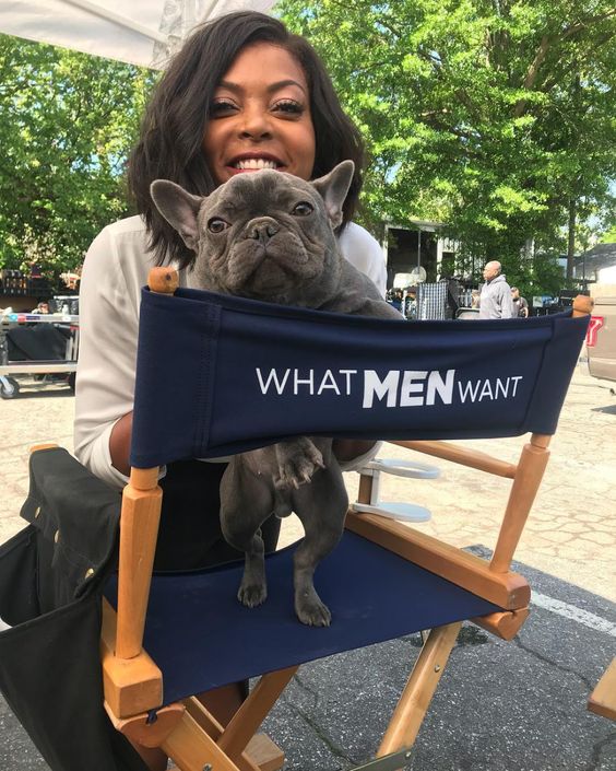 Celebrities with French Bulldogs Taraji P. Henson