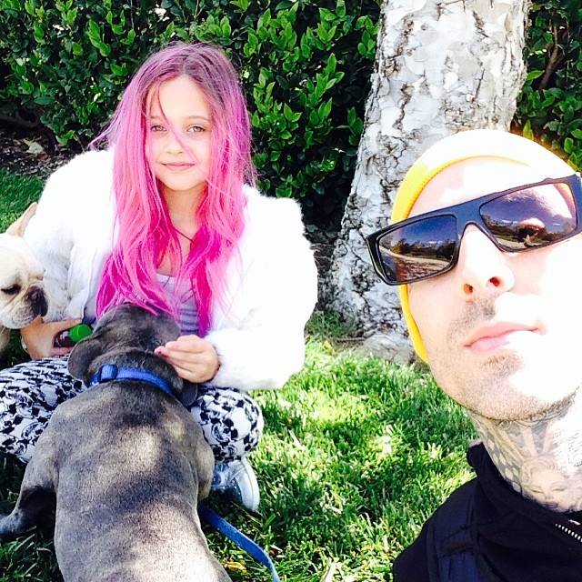 Celebrities with French Bulldogs Travis Barker
