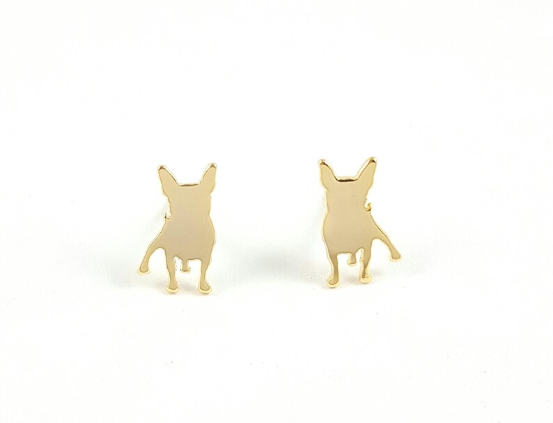 FRENCH BULLDOG EARRINGS 24k-French bulldog lovers-Cute earrings-Stud earrings-animal lovers-pet lovers-puppies-pawies