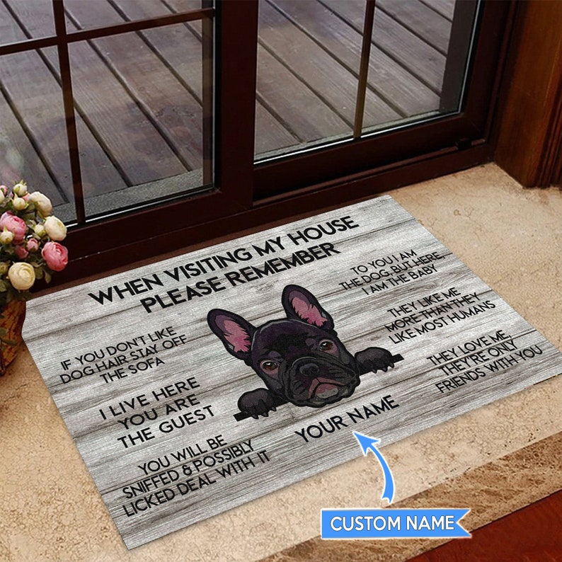 French Bulldog Rug, Cute French Bulldog Doormat, When Visiting My House Doormat, Perfect Gift For Dog Lovers, Home Decor, Housewarming