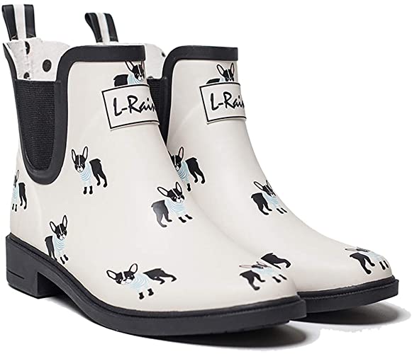 LR L-Rain Women’s Short Rain Boots Waterproof and Anti-Slipping Rain Shoes Chelsea Booties